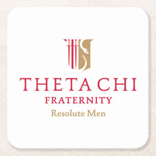 Theta Chi Fraternity Official Emblem Square Paper Coaster