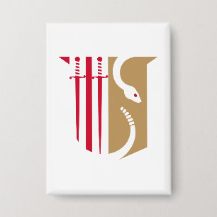 Theta Chi Fraternity Shield Swords & Serpent Button