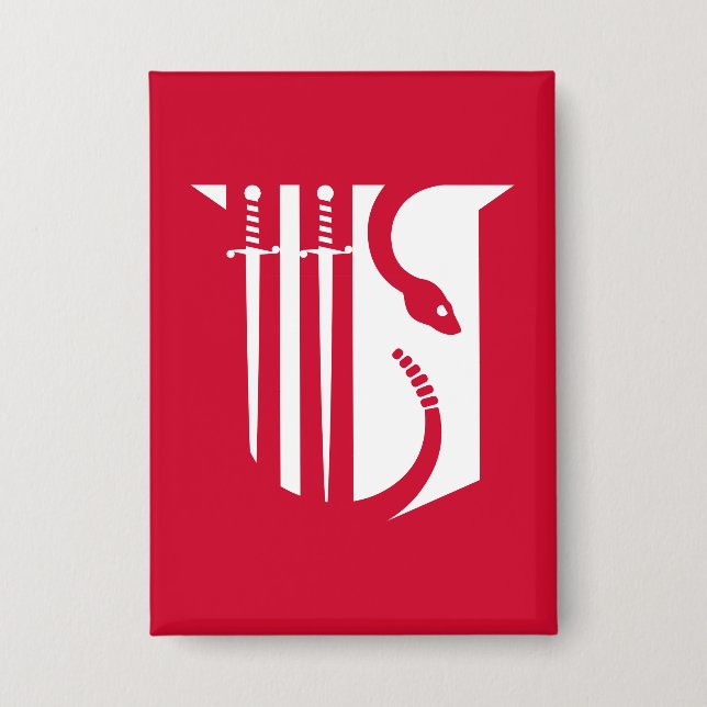 Theta Chi Fraternity Shield Swords & Serpent Button (Front)