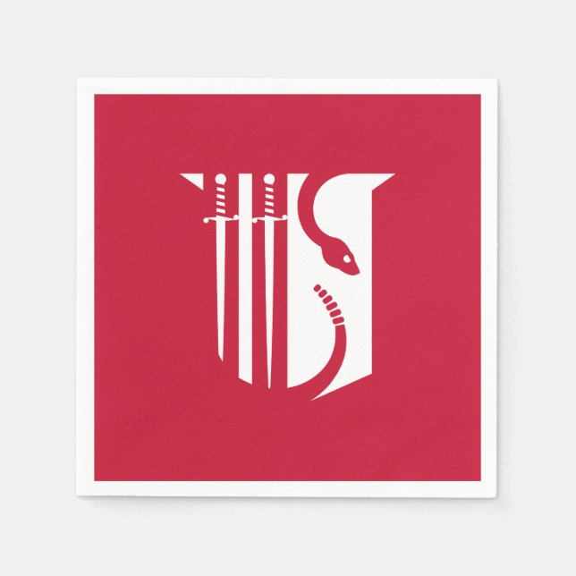 Theta Chi Fraternity Shield Swords & Serpent Napkins (Front)