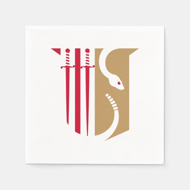 Theta Chi Fraternity Shield Swords & Serpent Napkins (Front)