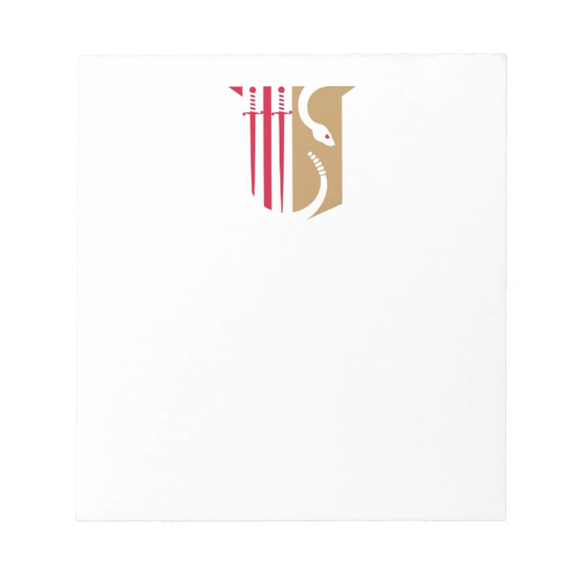 Theta Chi Fraternity Shield Swords & Serpent Notepad (Front)