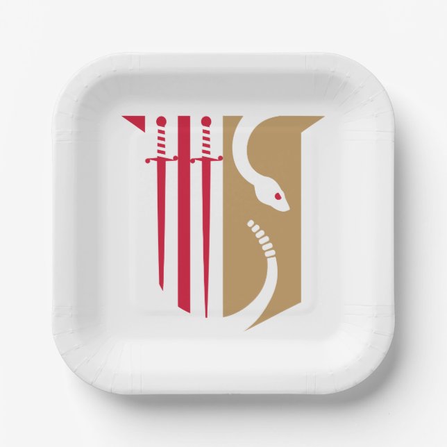 Theta Chi Fraternity Shield Swords & Serpent Paper Plates (Front)