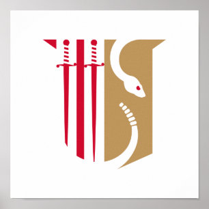 Theta Chi Fraternity Shield Swords & Serpent Poster