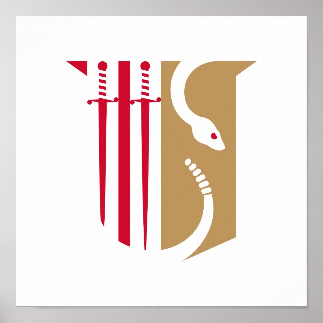 Theta Chi Fraternity Shield Swords & Serpent Poster (Front)