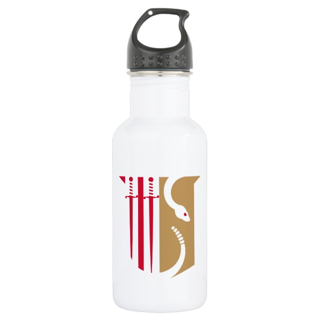 Theta Chi Fraternity Shield Swords & Serpent Stainless Steel Water Bottle (Front)