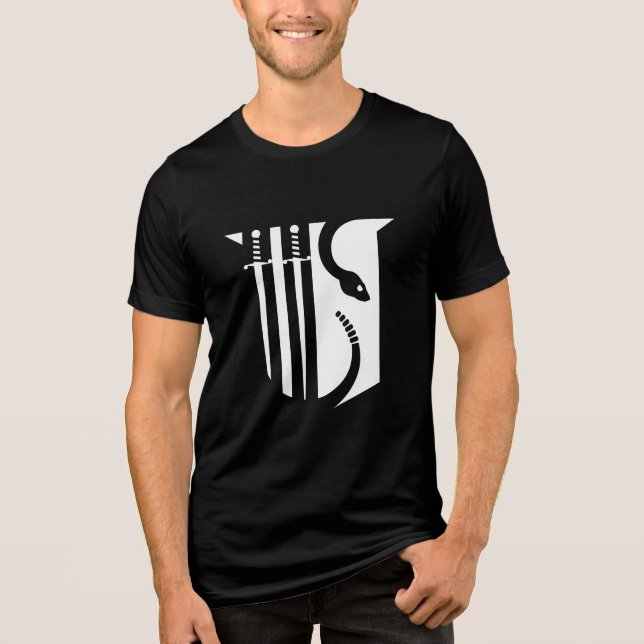 Theta Chi Fraternity Shield Swords & Serpent Tri-Blend Shirt (Front)