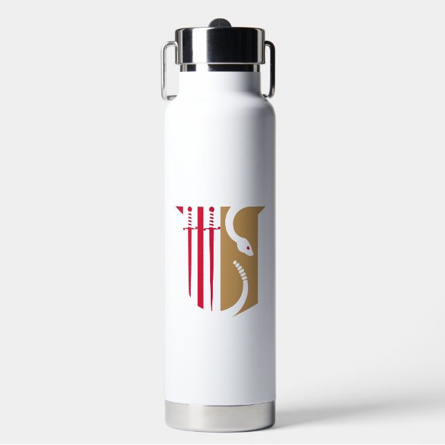 Theta Chi Fraternity Shield Swords & Serpent Water Bottle (Front)
