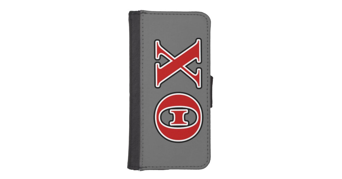 Theta Chi Red And Black Letters Iphone Wallet Case Zazzle Com
