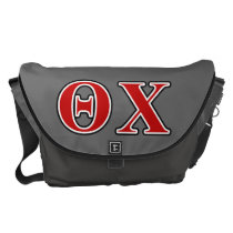 Theta Chi Red and Black Letters Messenger Bag