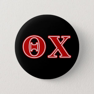 Theta Chi Red Letters Button