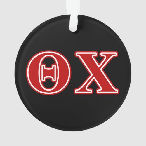 Theta Chi Red Letters Ornament