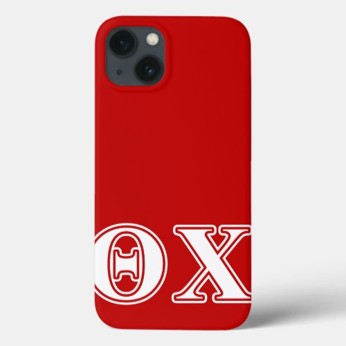 Theta Chi White and Red Letters iPhone 13 Case