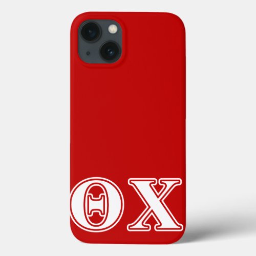 Theta Chi White and Red Letters iPhone 13 Case