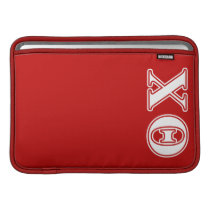 Theta Chi White and Red Letters MacBook Sleeve