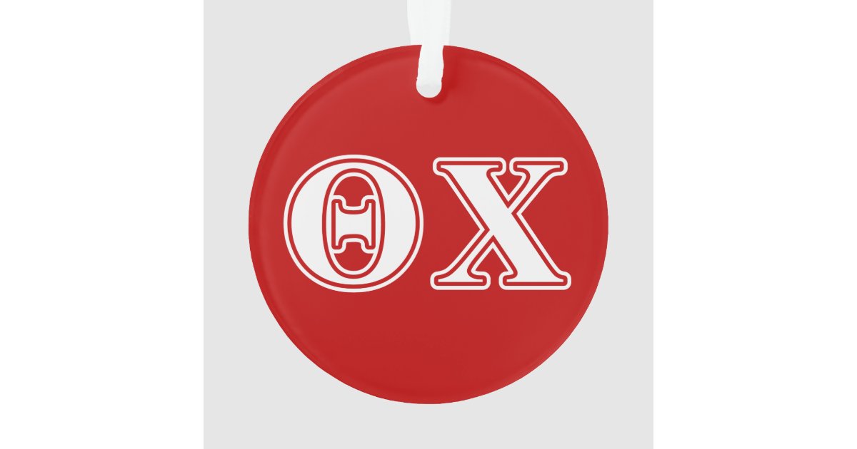 Theta Chi White And Red Letters Ornament Zazzle Com