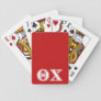Theta Chi White and Red Letters Playing Cards