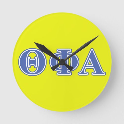 Theta Phi Alpha Blue Letters Round Clock