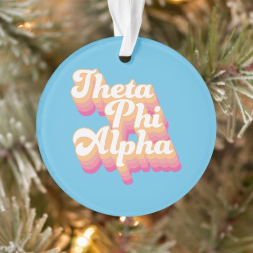 Theta Phi Alpha  Groovy Script Ornament