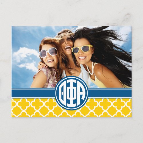 Theta Phi Alpha  Monogram and Photo Postcard