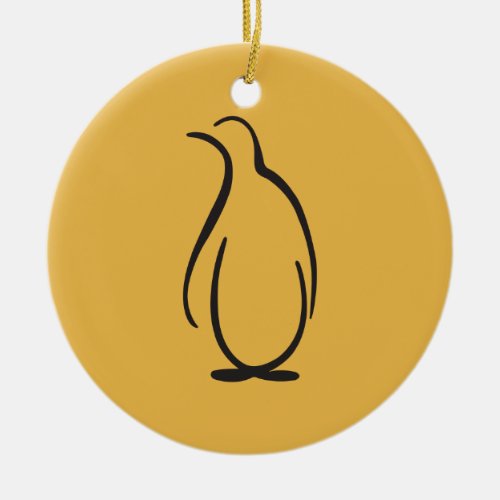 Theta Phi Alpha Penguin Logo Ceramic Ornament