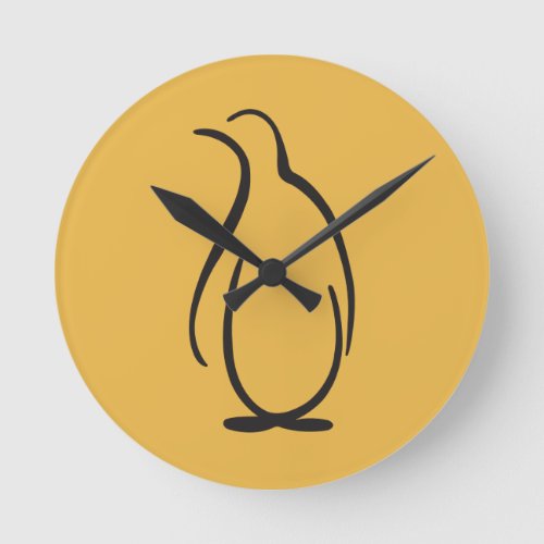 Theta Phi Alpha Penguin Logo Round Clock