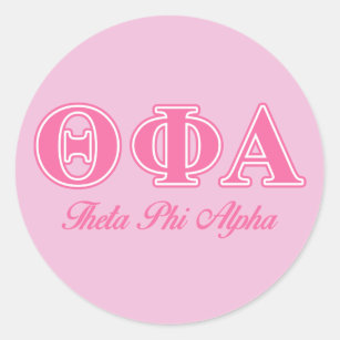 Theta Phi Alpha Pink Letters Classic Round Sticker
