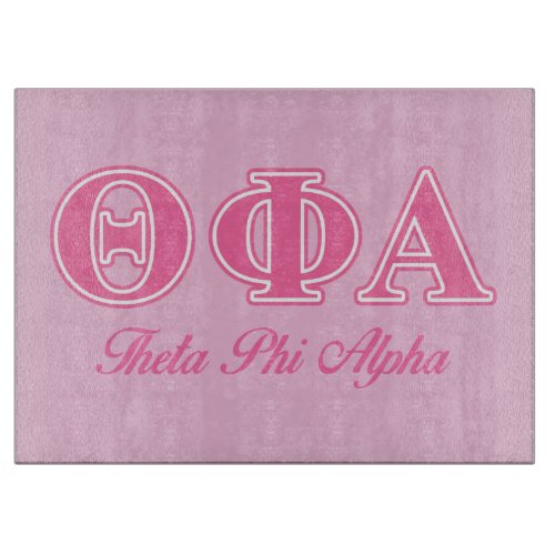 Theta Phi Alpha Pink Letters Cutting Board