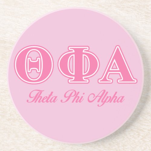 Theta Phi Alpha Pink Letters Drink Coaster