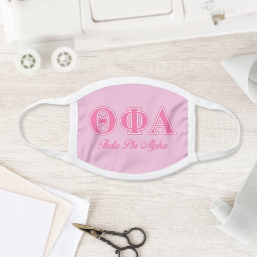 Theta Phi Alpha Pink Letters Face Mask