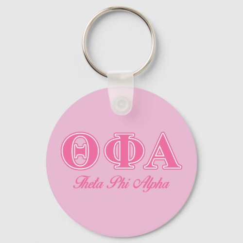 Theta Phi Alpha Pink Letters Keychain