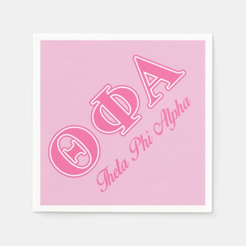 Theta Phi Alpha Pink Letters Paper Napkins