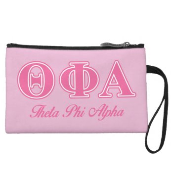 Theta Phi Alpha Pink Letters Wristlet Wallet by thetaphialpha at Zazzle