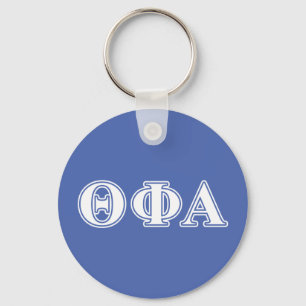 Theta Phi Alpha White and Blue Letters Keychain