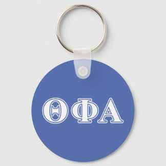 Theta Phi Alpha White and Blue Letters Keychain