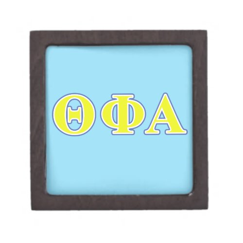 Theta Phi Alpha Yellow and Blue Letters Gift Box