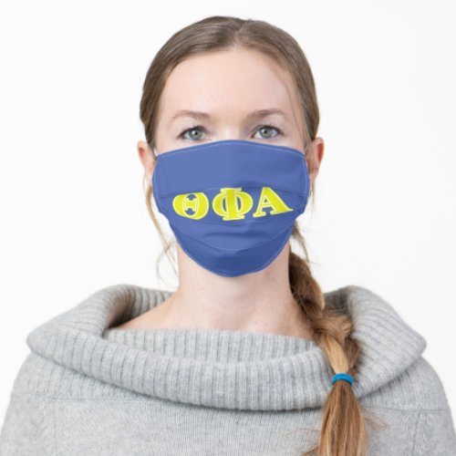 Theta Phi Alpha Yellow Letters Adult Cloth Face Mask