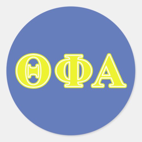 Theta Phi Alpha Yellow Letters Classic Round Sticker