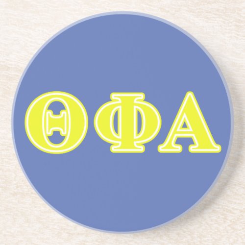 Theta Phi Alpha Yellow Letters Drink Coaster