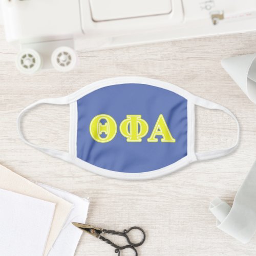 Theta Phi Alpha Yellow Letters Face Mask