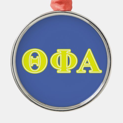 Theta Phi Alpha Yellow Letters Metal Ornament