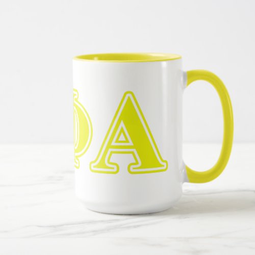 Theta Phi Alpha Yellow Letters Mug