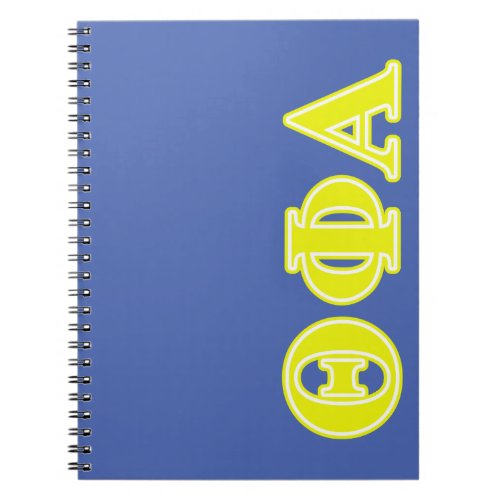 Theta Phi Alpha Yellow Letters Notebook