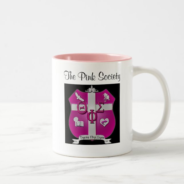 theta phi sigma shield, The Pink Society Two-Tone Coffee Mug (Right)