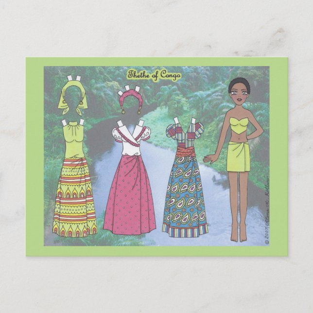 Thethe of Congo Paper Doll Postcard (Front)