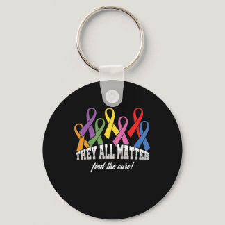 They All Matter Cancer Awareness Ribbon Gift Keychain