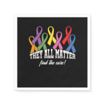 They All Matter Cancer Awareness Ribbon Gift Napkins