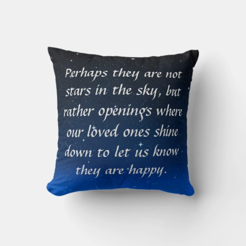 They are not stars in the sky but openings throw pillow