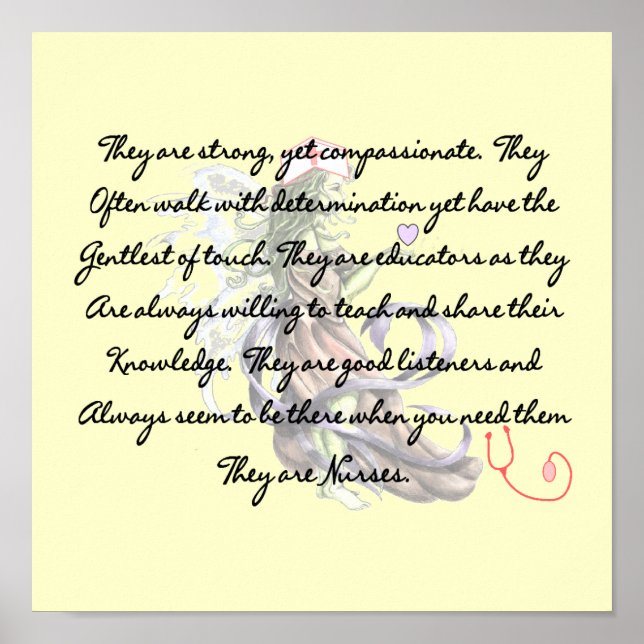 "They Are Nurses", Canvas Art Print Poem For Nurse (Front)