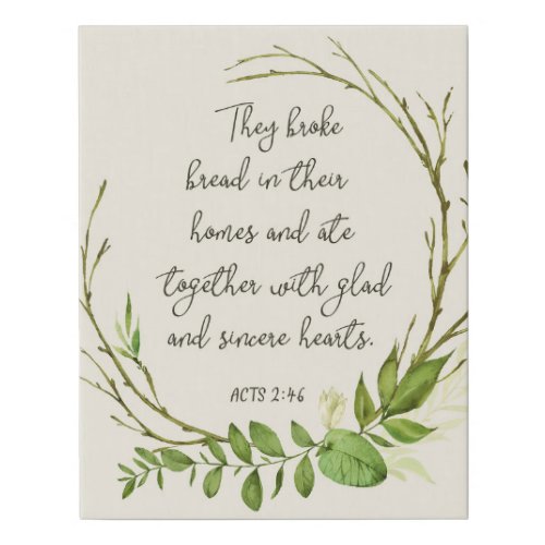 They Broke Bread Acts 246 Farmhouse Canvas Art